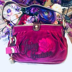 Beautiful raspberry velvet juicy Couture bag